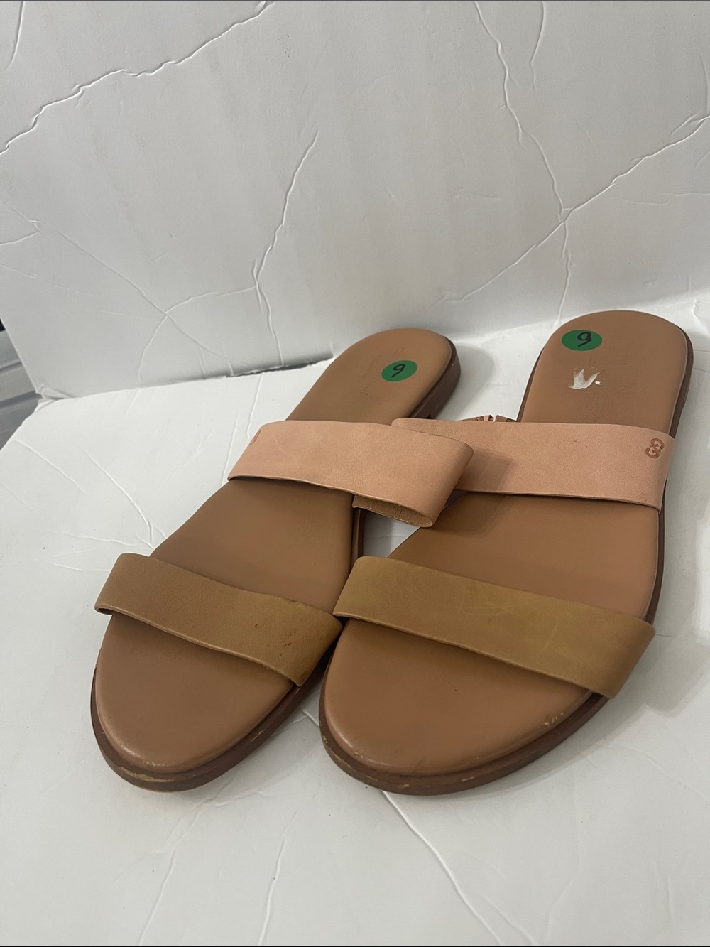 Cole Haan Women's Two-Band Slide Sandals in Blush and Tan